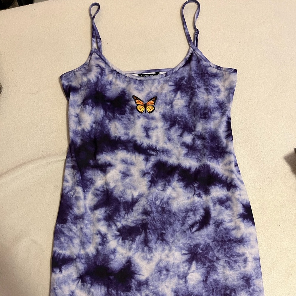 Tie dye butterfly dress short